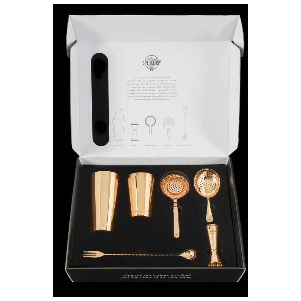 Speakeasy Collection Cocktail Bar Tools Gold