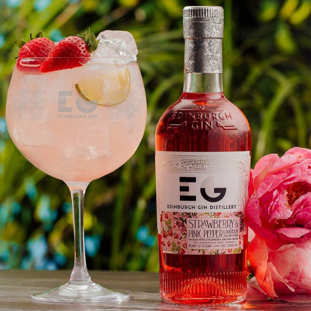 Edinburgh Gin Strawberry & Pink Peppercorn Liqueur Perfect Serve